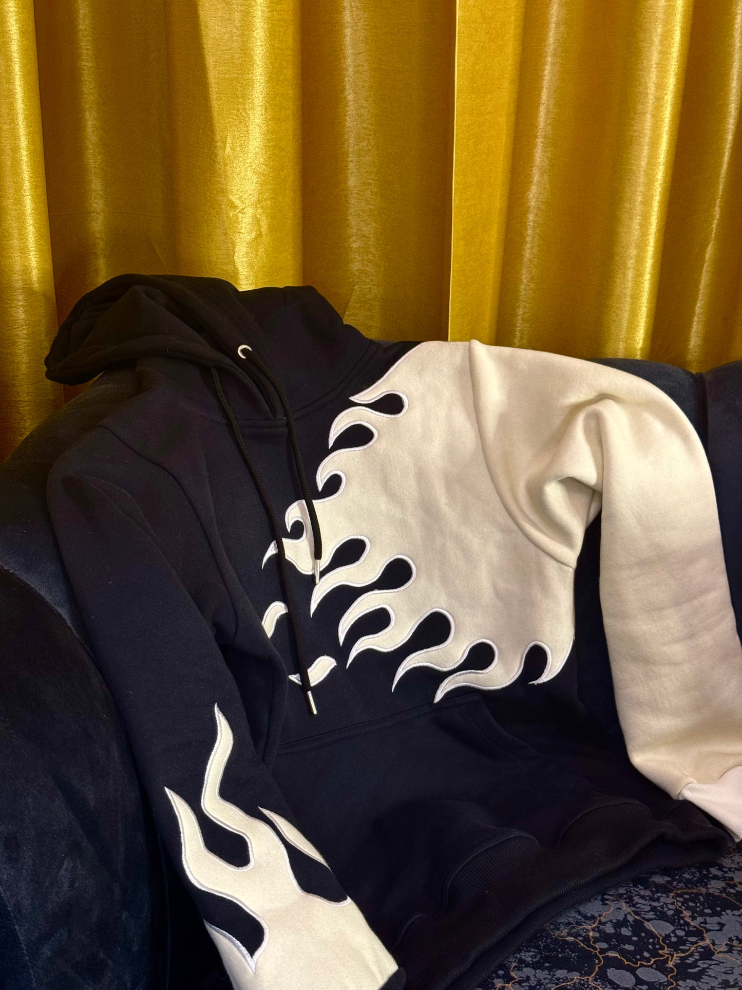 Premium Black Hoodie Fully Embroidered By SkpVibesOnFIre